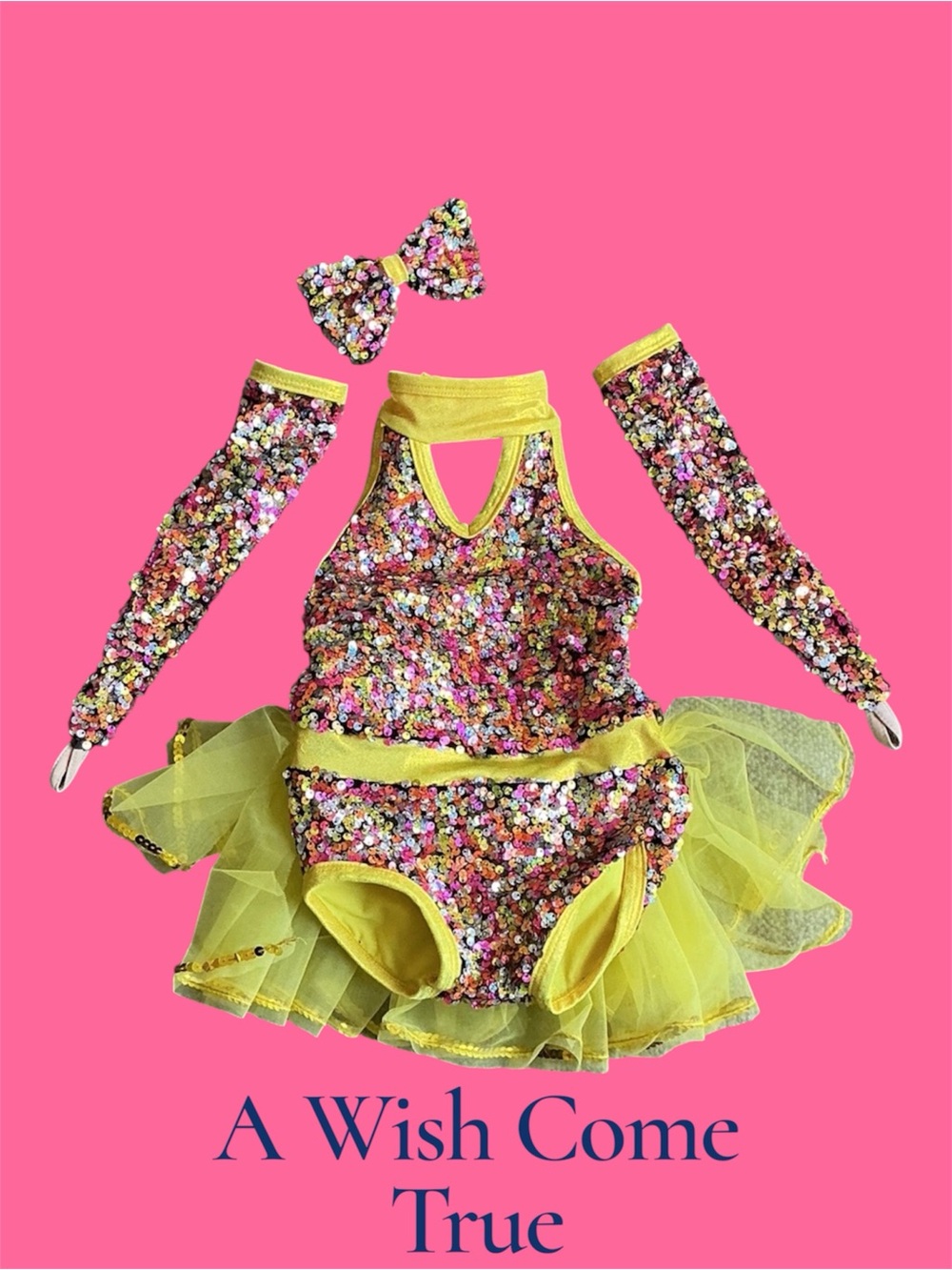 A Wish Come True ~ Sz XS - Girls Yellow Sequin Tutu Dance Costume